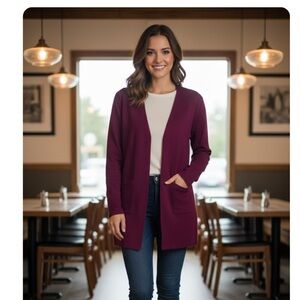 Emma James‎ merlot cardigan size M
